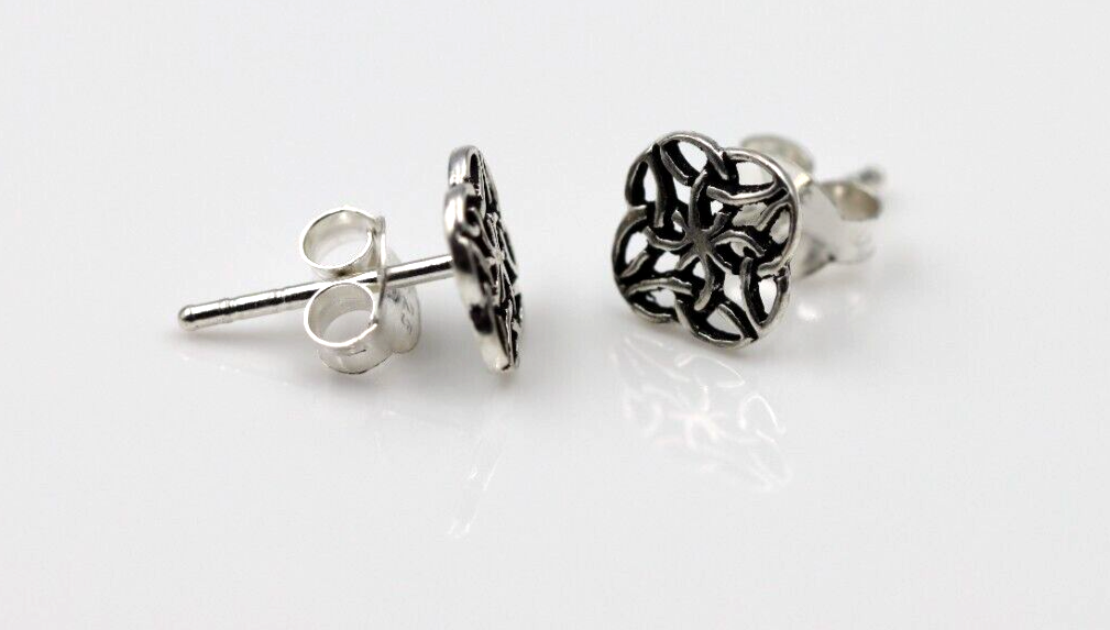 Genuine Sterling Silver 925 Small Celtic Stud Earrings