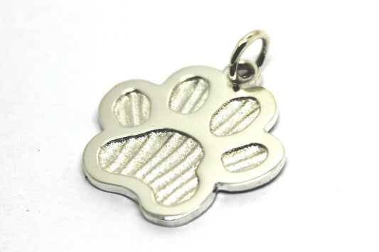 Small Genuine Sterling Silver Dog Animal Paw Print Pendant