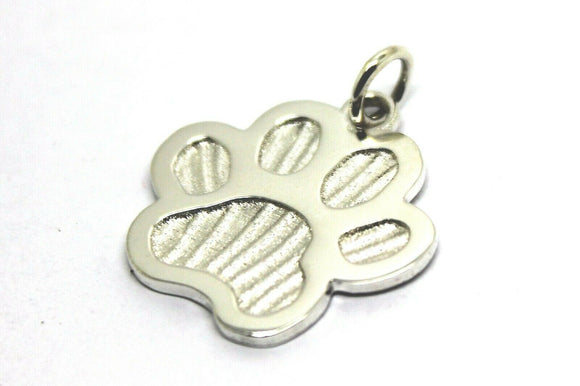 Small Genuine Sterling Silver Dog Animal Paw Print Pendant -Free post