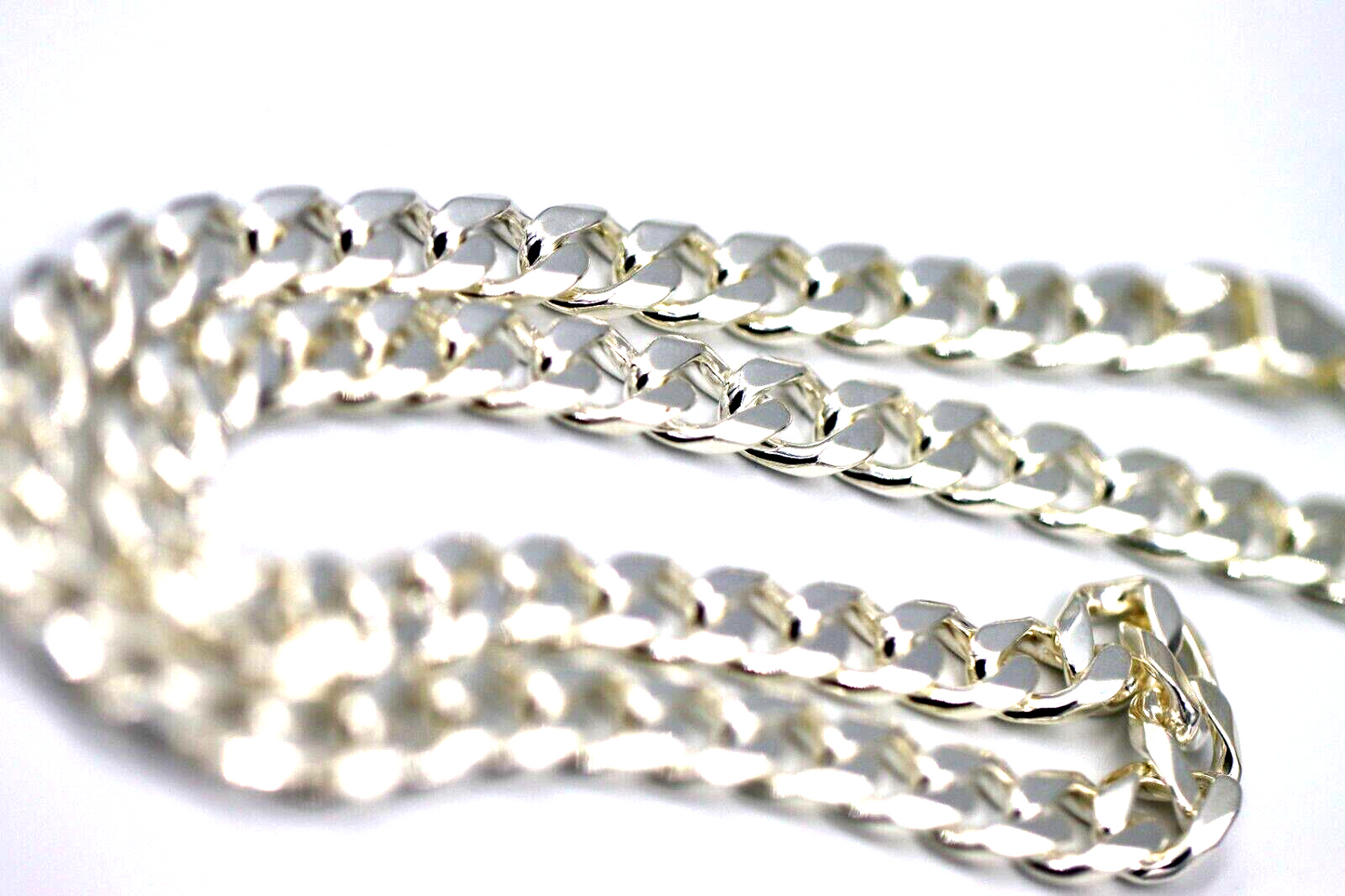 Sterling Silver Diamond Cut Heavy Kerb Curb Chain Chain Necklace 50cm 67gms