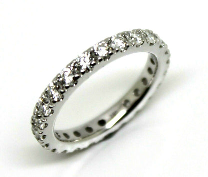 Genuine 1.37cts SIze J 1/2 18K White Gold VS Diamond Eternity Ring band