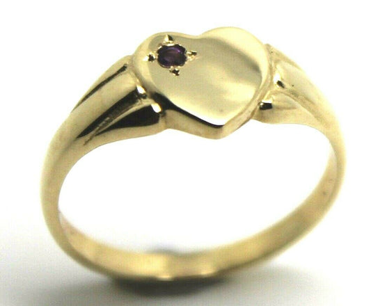 Size J, 9ct Yellow, Rose or White  Gold Amethyst February Birthstone Signet Ring