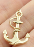 Genuine, Heavy 9ct 9kt Yellow, Rose or White Gold Large Solid Anchor Boat Pendant / Charm