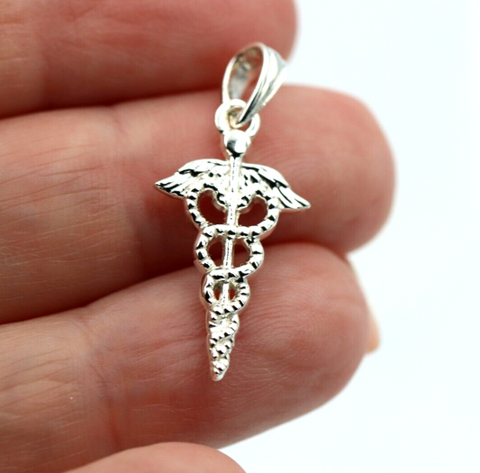 Genuine Sterling Silver Serpent Medical Alert Pendant or Charm