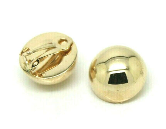 Kaedesigns New Genuine New 9ct Yellow, Rose Or White Gold Clip On 18mm Half Ball Earrings