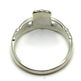 Size K Sterling Silver White Sapphire Claddagh Ring *Free Express Post In Oz