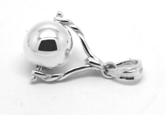 Genuine New Sterling Silver 925 10mm Ball Spinner Pendant