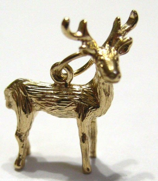 Kaedesigns, 3D 9ct Yellow Or Rose Or White Gold Deer Or Moose Charm Or Pendant