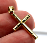 Genuine Hollow 14ct 14K Yellow Gold Small Cross Pendant *Free express post oz