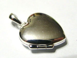 Genuine Sterling Silver Small Heart Locket Pendant With 2 Photos