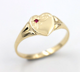 Genuine 9ct 9K Yellow Gold Ruby (Birthstone- July) Signet Ring 265