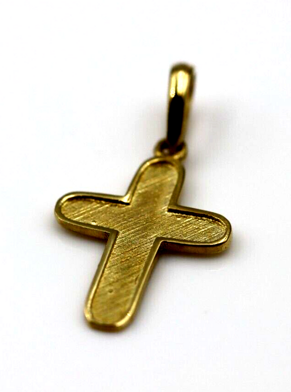 Genuine Small 14ct 14K Yellow Gold Cross Pendant or Charm Free