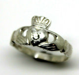 Size K Sterling Silver White Sapphire Claddagh Ring *Free Express Post In Oz