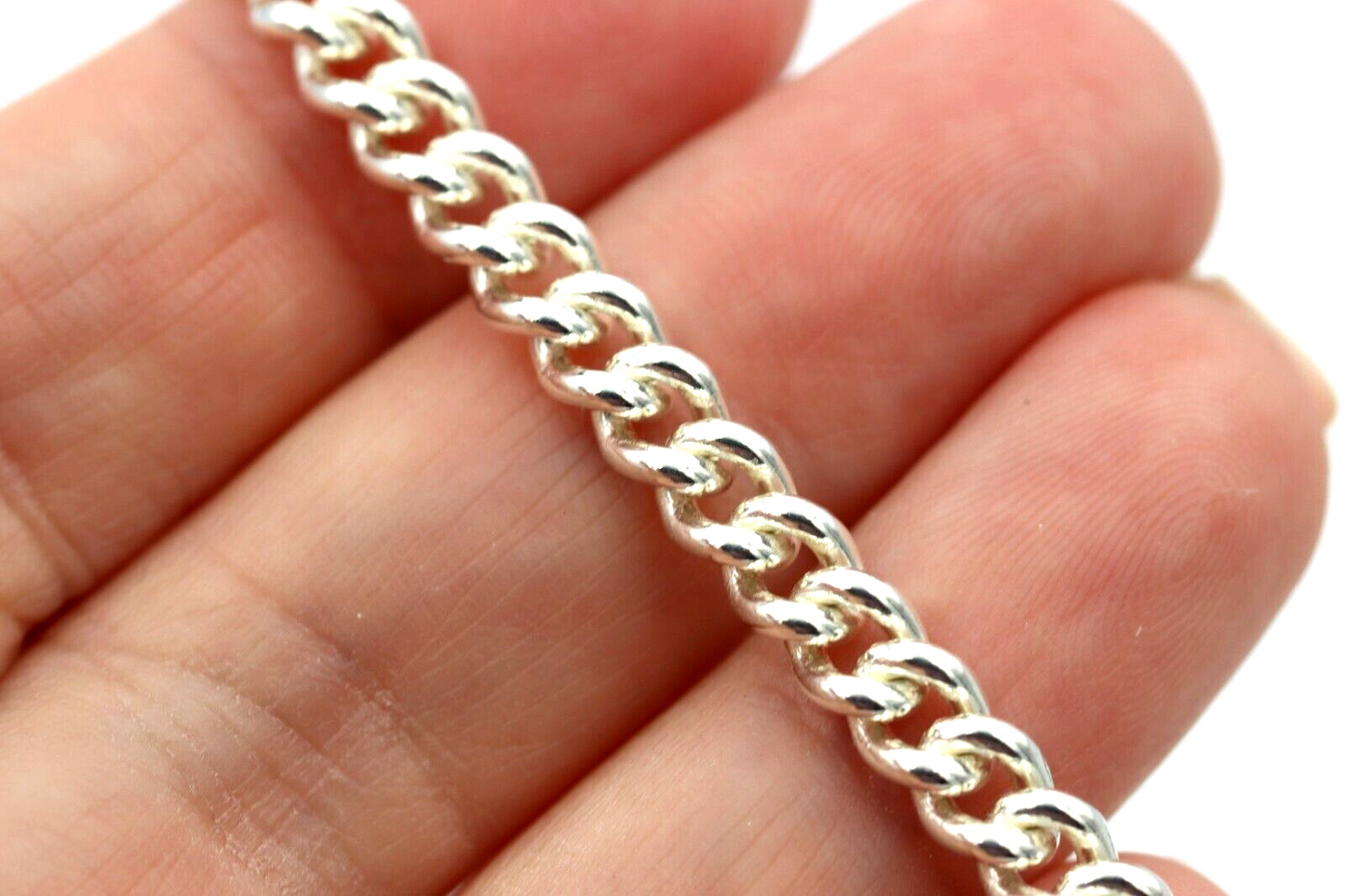 Sterling Silver Heavy Kerb Curb Chain Chain Necklace 55cm or 60cm