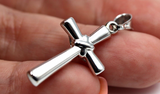 Genuine Hollow 14ct 14K White Gold Crucifix Cross Pendant *Free express post oz