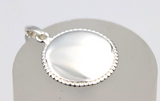 Sterling Silver 16mm Disc Pendant Engraving Available + Kerb Chain with 45cm + 5cm extender
