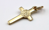 Genuine Full Solid New 9ct 9K Yellow, Rose or White Gold Catholic Crucifix Cross Pendant