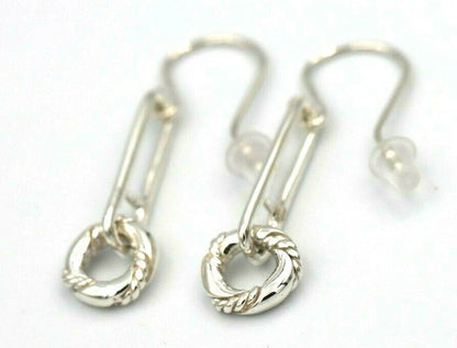 Kaedesigns Genuine Sterling Silver Drop Circle Hook Earrings