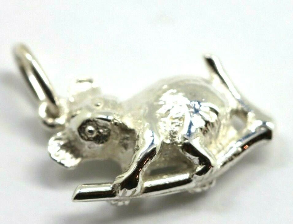 Sterling Silver Solid Koala 3D Pendant Or Charm