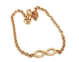 Kaedesigns, New 9ct 9k 375 Solid Rose or Yellow Gold Infinity Belcher Bracelet