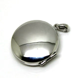 Sterling Silver Large Round Plain Locket With 2 Photos