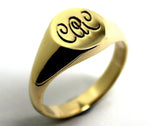 Size W Genuine 9ct 9k Yellow, Rose or White Gold Oval Engraved With Your Initials Signet Ring