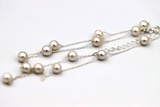 Genuine Sterling Silver Freshwater Cultured Pearl Necklace - 42cm + 5cm Extender