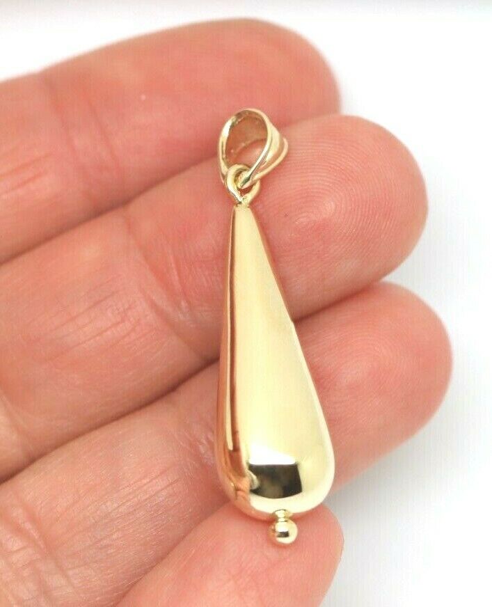 Kaedesigns New Genuine New 9ct Yellow, Rose or White Gold Long Teardrop Tear Drop Pendant