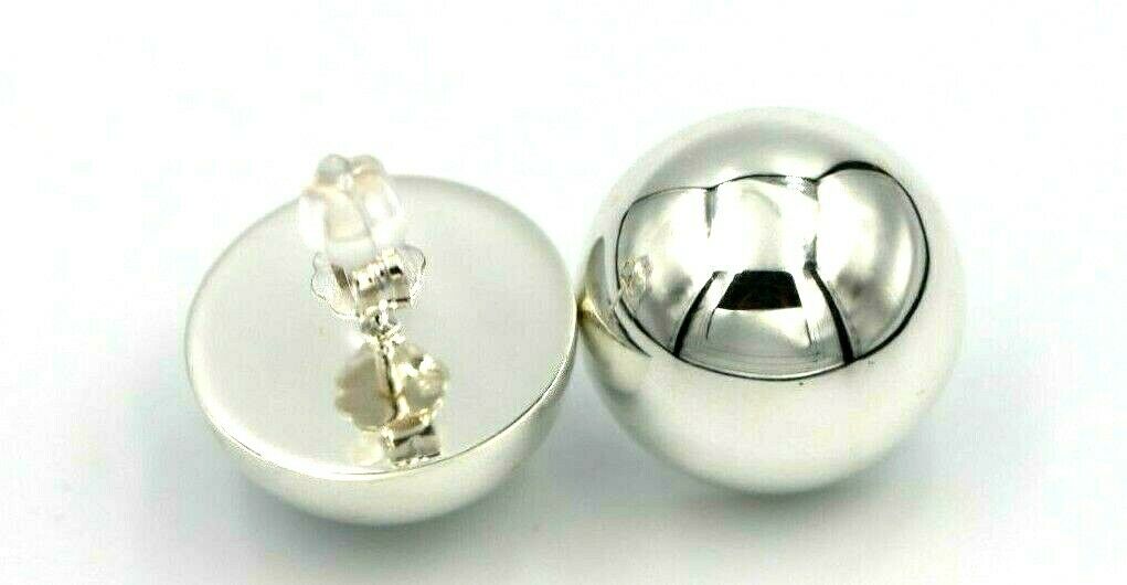 Genuine Sterling Silver 925 Very Large 18mm Stud Earrings Half Ball