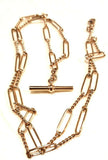 Genuine New Handmade PaperClip 9ct Yellow, Rose or White Gold Paper Clip Chain Necklace with T-Bar