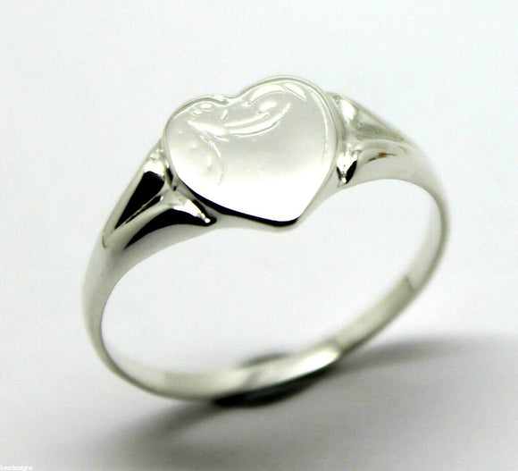 Size K Kaedesigns, New Genuine Large Sterling Silver Heart Signet Ring 265