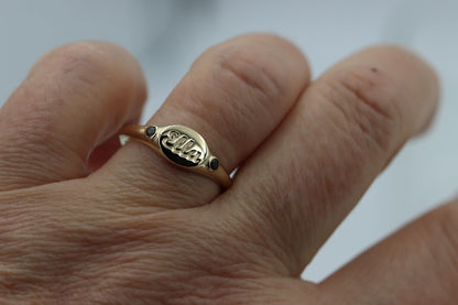 Genuine 9ct 9K 375 Yellow, Rose or White Gold 375 Oval Garnet (Birthstone Of January) Signet Ring