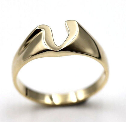 Genuine 9ct 9k Solid Yellow Or Rose Or White Gold 375 Large Initial Ring V