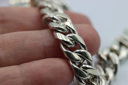 Heavy Sterling Silver 925 Kerb Curb Bracelet 19cm 49.7grams - Free Express Post