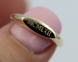 Size L Genuine Solid 9ct Yellow, Rose or White Gold Signet Ring Engraved Initials or Numbers