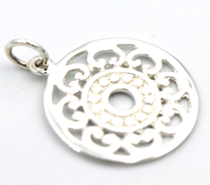 Kaedesigns, New Genuine New Sterling Silver 925 Filigree Round Pendant