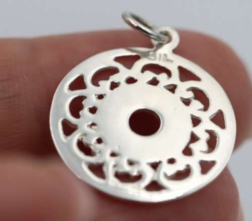 Kaedesigns, New Genuine New Sterling Silver 925 Filigree Round Pendant