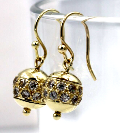 Kaedesigns New 9ct 9k Yellow Gold 10mm Cubic Zirconia Ball Earrings - Free post