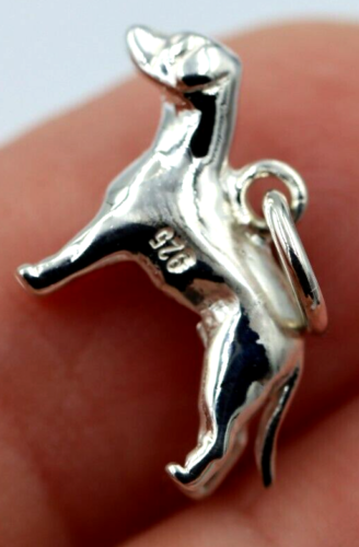 Genuine New Sterling Silver 925 Solid Dog Pendant Or Charm