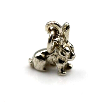 Sterling Silver 925 Rabbit Charm or Pendant charm + jump ring