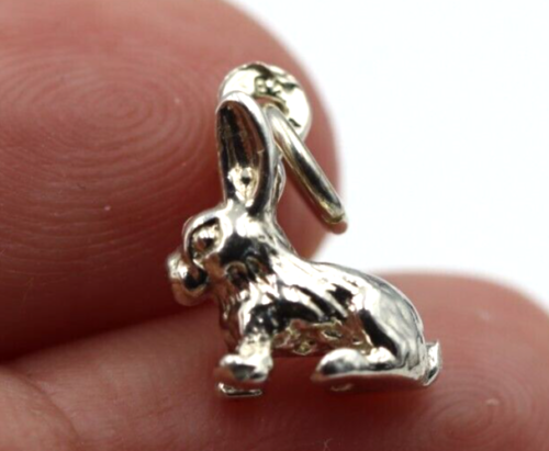 Sterling Silver 925 Rabbit Charm or Pendant charm + jump ring