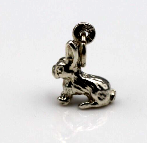 Sterling Silver 925 Rabbit Charm or Pendant charm + jump ring