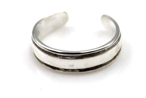 Kaedesigns New Genuine Sterling Silver Ridged 4mm Dome Toe Ring