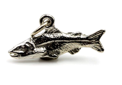 Genuine Sterling Silver Solid 925 Barramundi Fish Pendant Charm