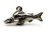 Genuine Sterling Silver Solid Barramundi Fish Pendant Charm