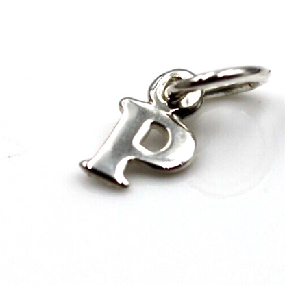 925 Sterling Silver Capital Initials Letter Personalized Tiny Pendant Charm A to Z