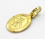 Sterling Silver or Gold Plated Small St Christopher Pendant or Charm Travel Saint -Free post