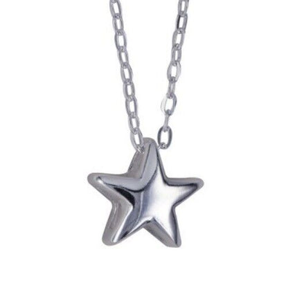 Genuine Sterling Silver 925 Star Pendant + Chain Necklace