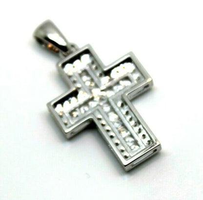 Cubic Zirconia 925 Genuine Sterling Silver Huge Cross Pendant