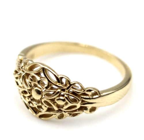 Size I Kaedesigns New Genuine 9ct Yellow, Rose or White Gold 8mm Filigree Ring